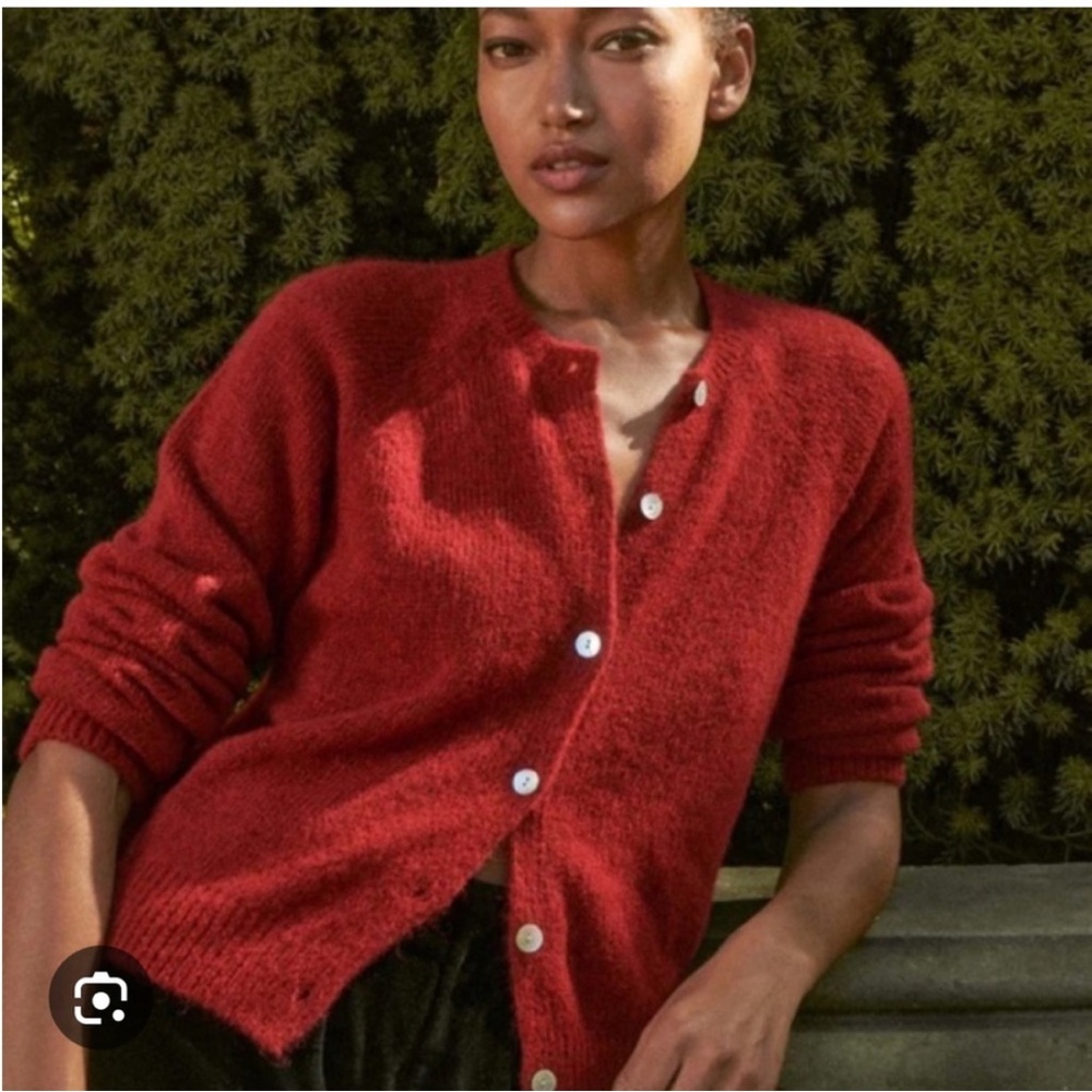 Down Petra Cardigan in Cherise